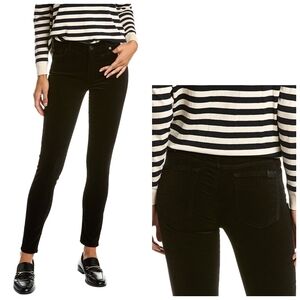 NWT 7 For All Mankind Black High Waist Super Skinny Velvet Jeans Size 30